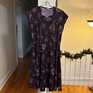 Vintage Ro-Le Purple Floral Midi Dress 13/14